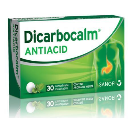 Dicarbocalm Antiacid, 30 comprimate, Sanofi